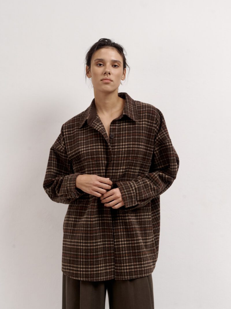 Checked wool shirt