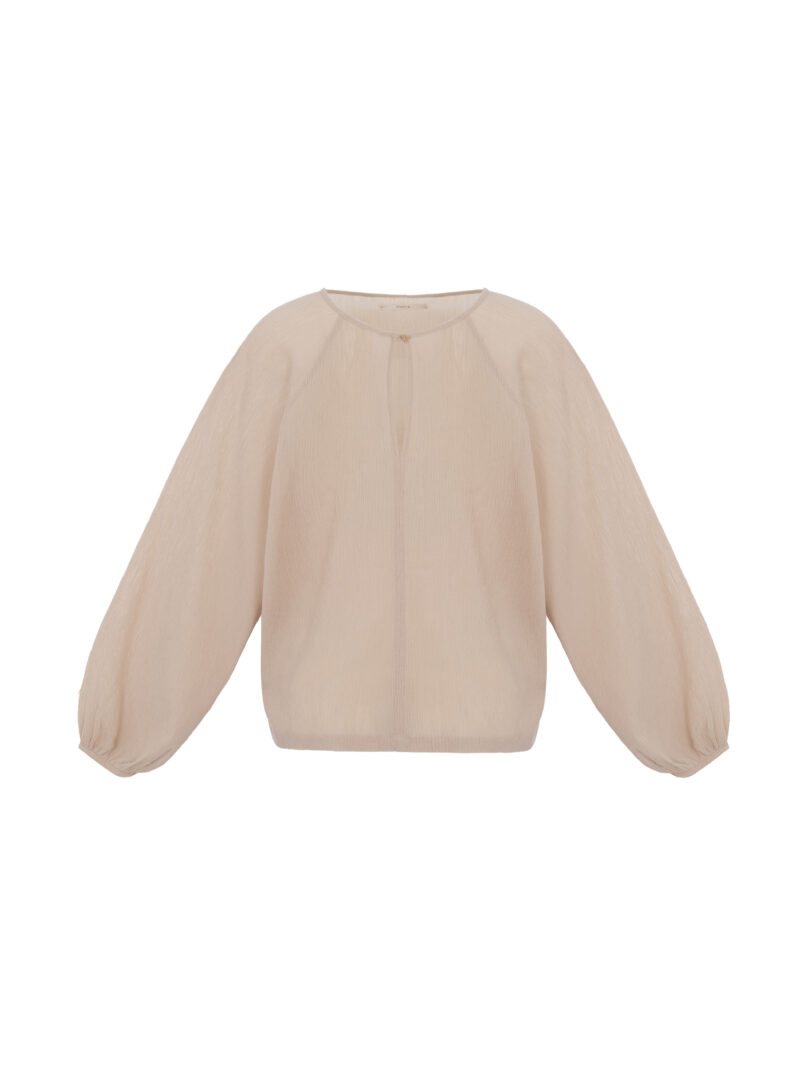 Flower silk-cotton blouse