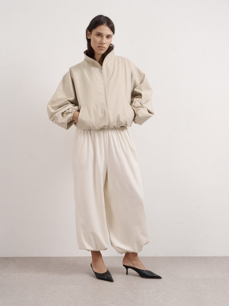 Cropped cotton windbreaker
