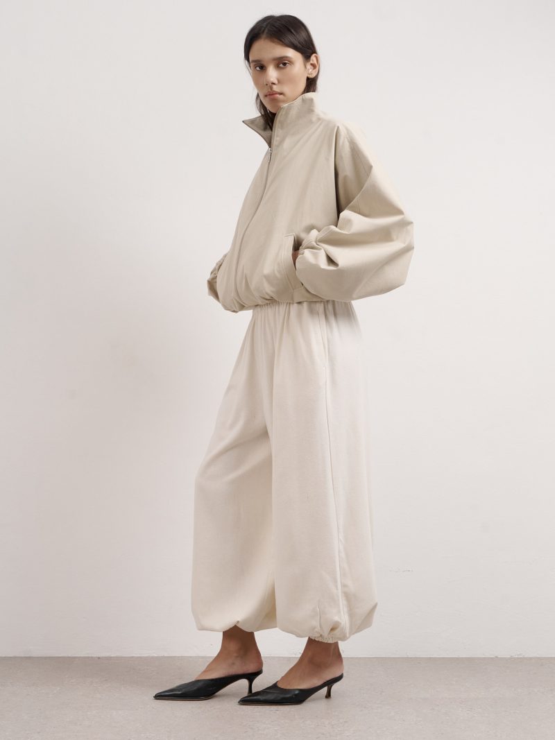 Cropped cotton windbreaker