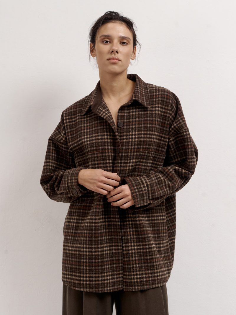 Checked wool shirt
