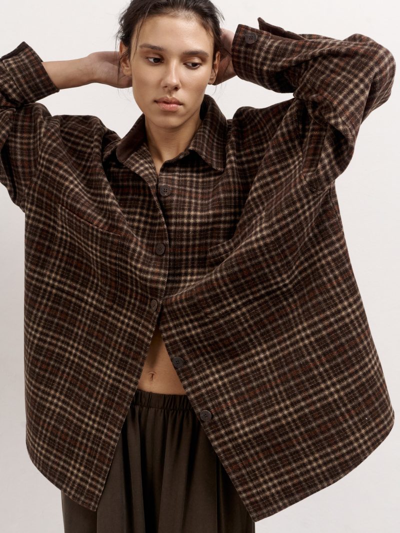 Checked wool shirt